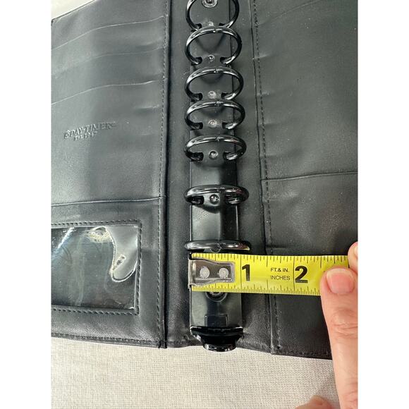 Day-Timer Black Leather 9" Spiral Day Planner Binder Snap Closure Classic - Picture 11 of 13